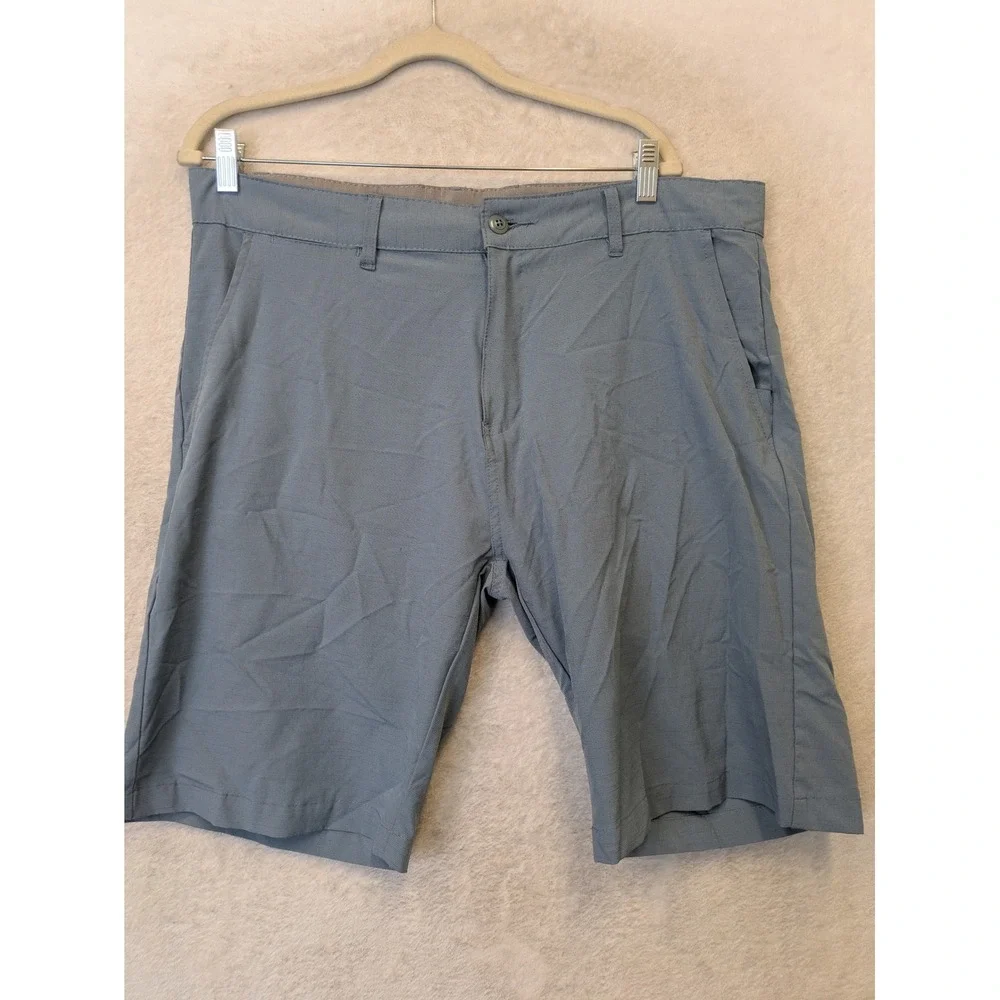 Burnside Hybrid Shorts Men's‎ 36 Blue Solid Back Zip Pocket Casual Activewear